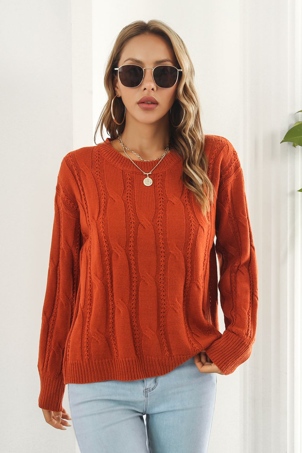 Round Neck Long Sleeve Sweater